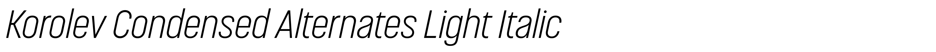 Korolev Condensed Alternates Light Italic